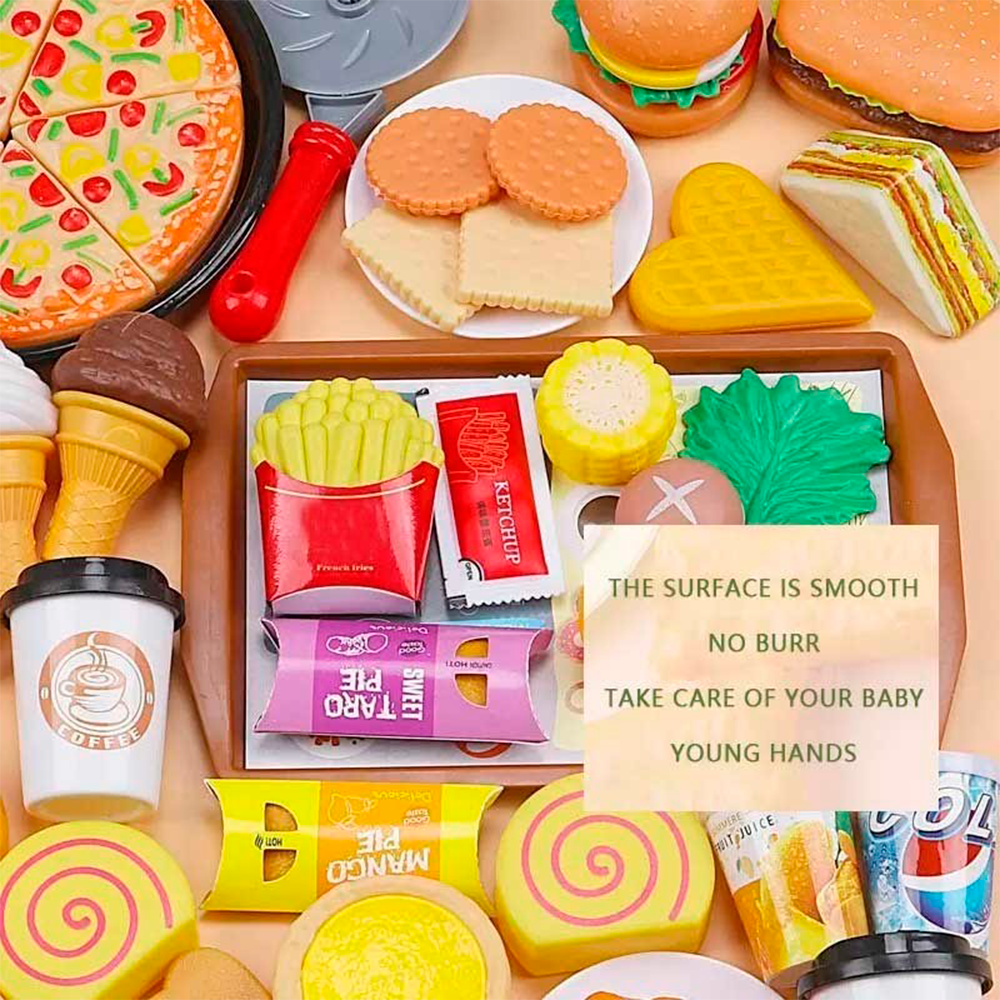 Juego De Elementos De Cocina, Juguetes De Comida Para Niños Pizza Helado Comida Rápida