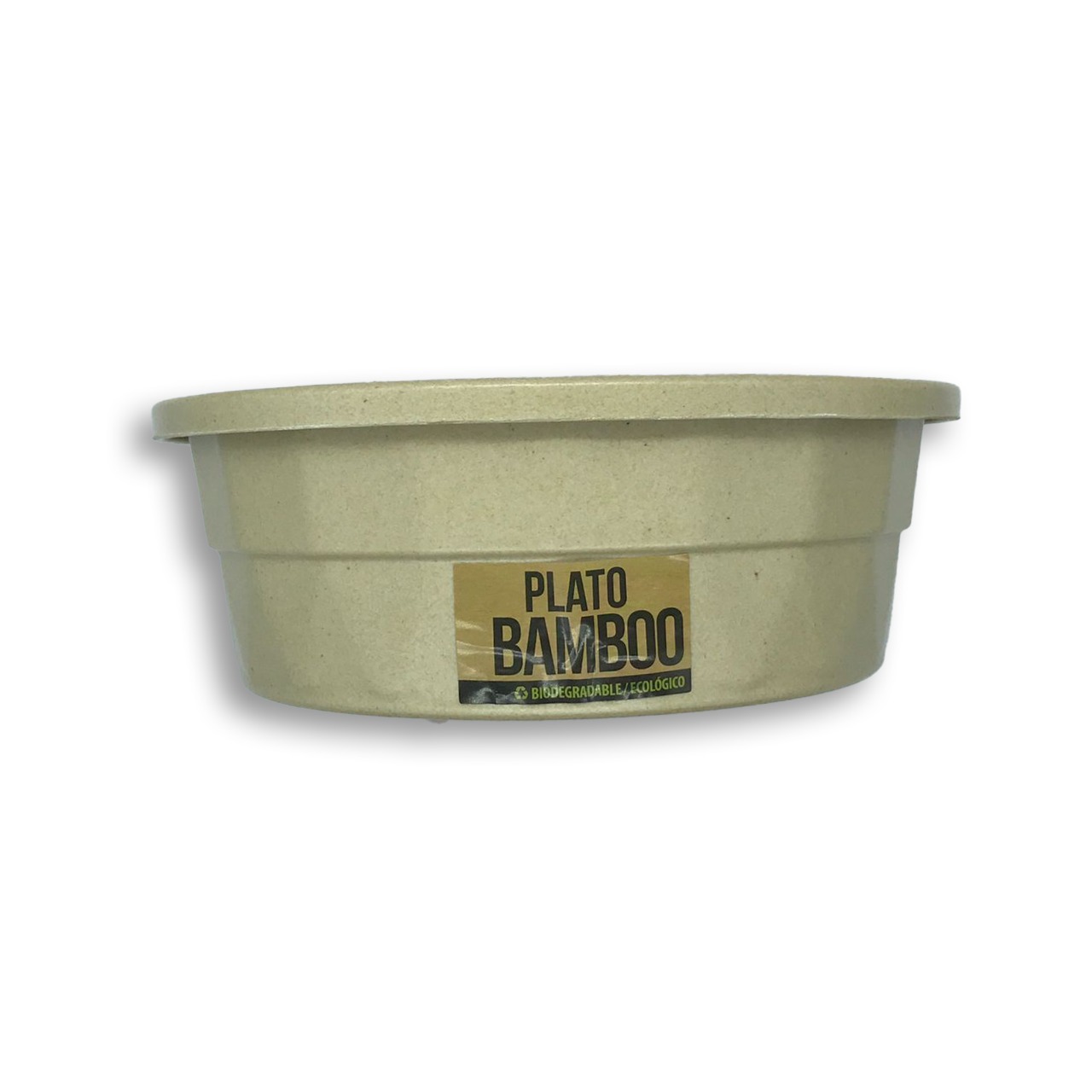 Plato Ecologico de Bambu para Mascotas Beige