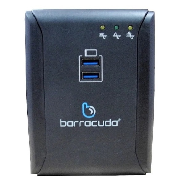 Regulador De Voltaje Barracuda AVR1300 con 2 Puertos USB y 8 Contactos con Indicadores Led
