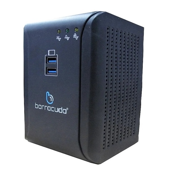Regulador De Voltaje Barracuda AVR1300 con 2 Puertos USB y 8 Contactos con Indicadores Led