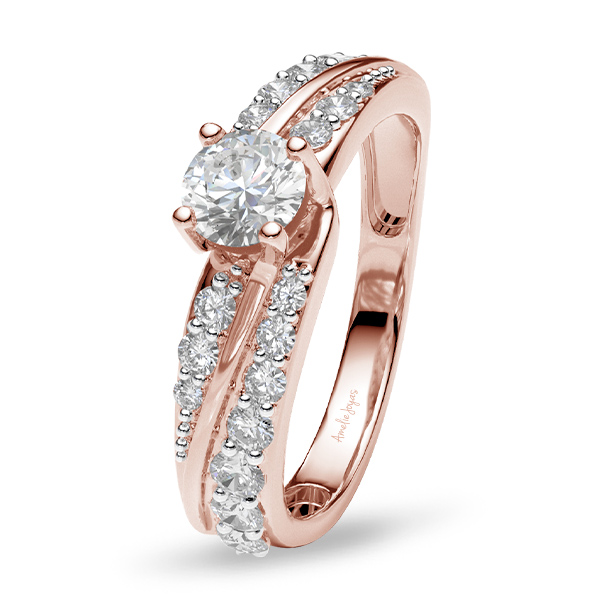 Anillo de compromiso en Oro Rosa de 14K Amelie Joyas