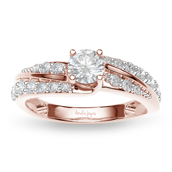 Anillo de compromiso en Oro Rosa de 14K Amelie Joyas