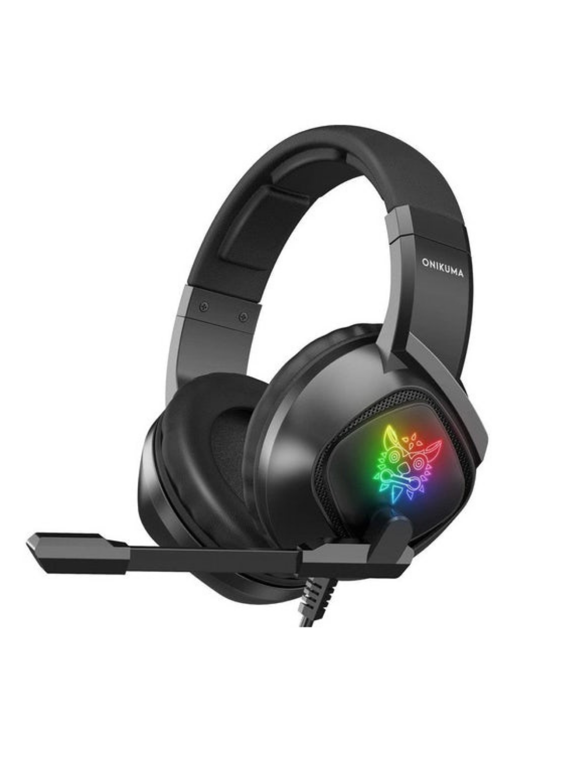 Audífonos gamer Onikuma K19 negro con luz rgb LED