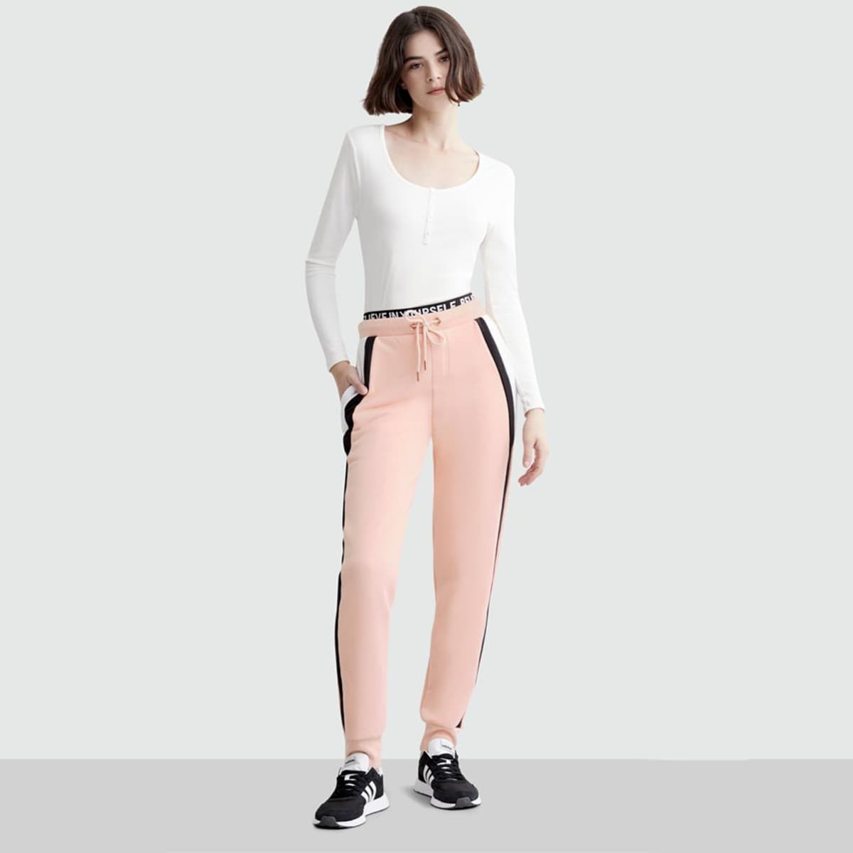 Pants  para mujer Love to Lounge, rosa con franja negra, mod. 1000016