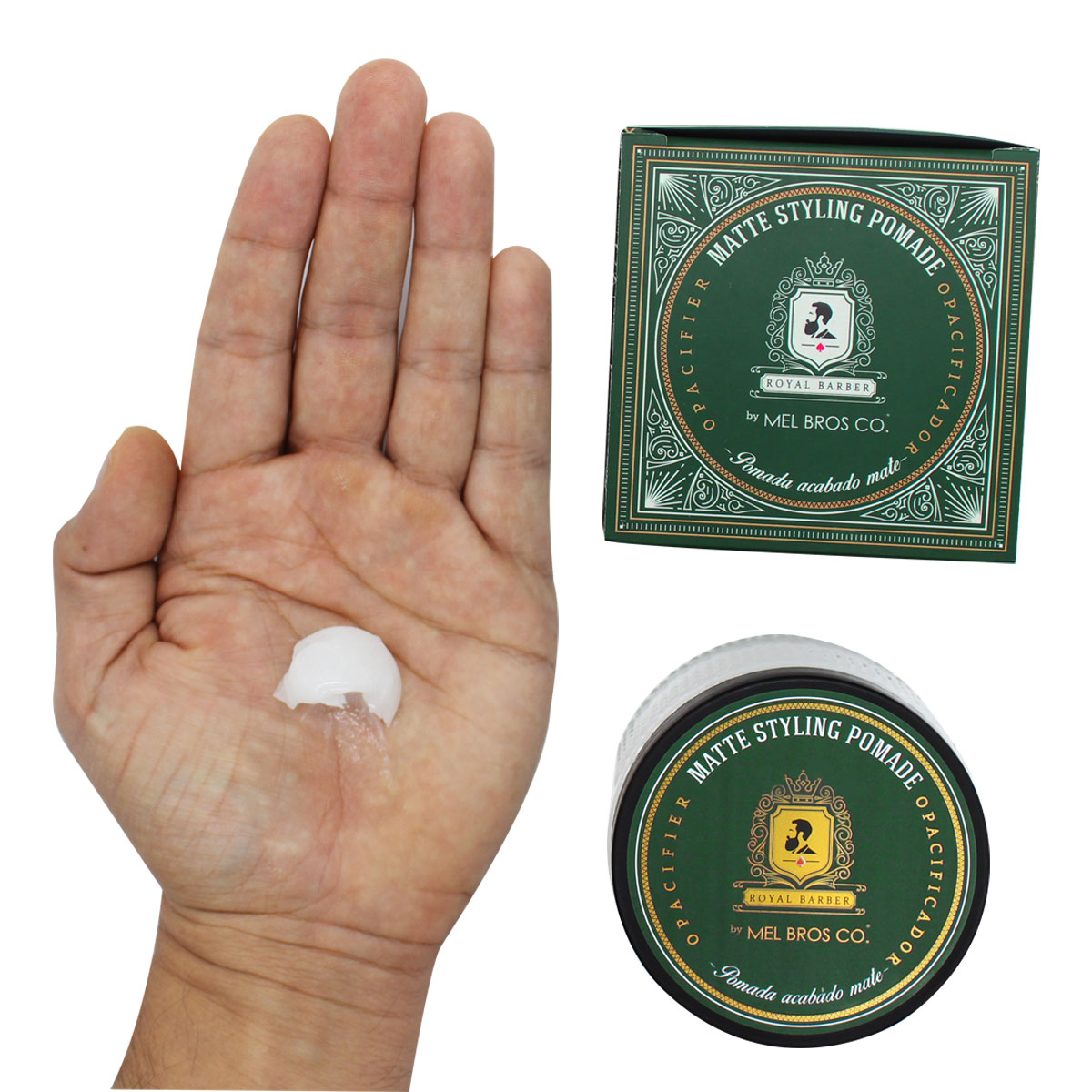 MEL BROS CO. - ROYAL BARBER Hair Styling Pomade - Pomada para estilizar Cabello (4oz / 118 ml, Mate)