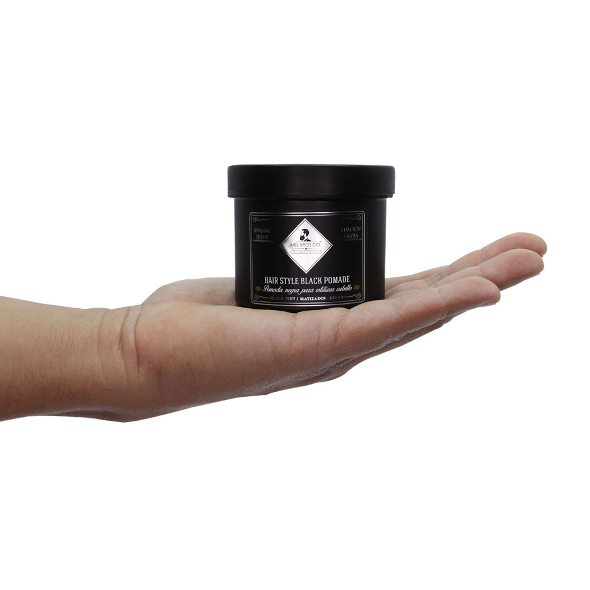 MEL BROS CO. - Hair Style Black - Pomada negra para estilizar, teñir y matizar cabello con canas. Extra Fijación 4 oz.