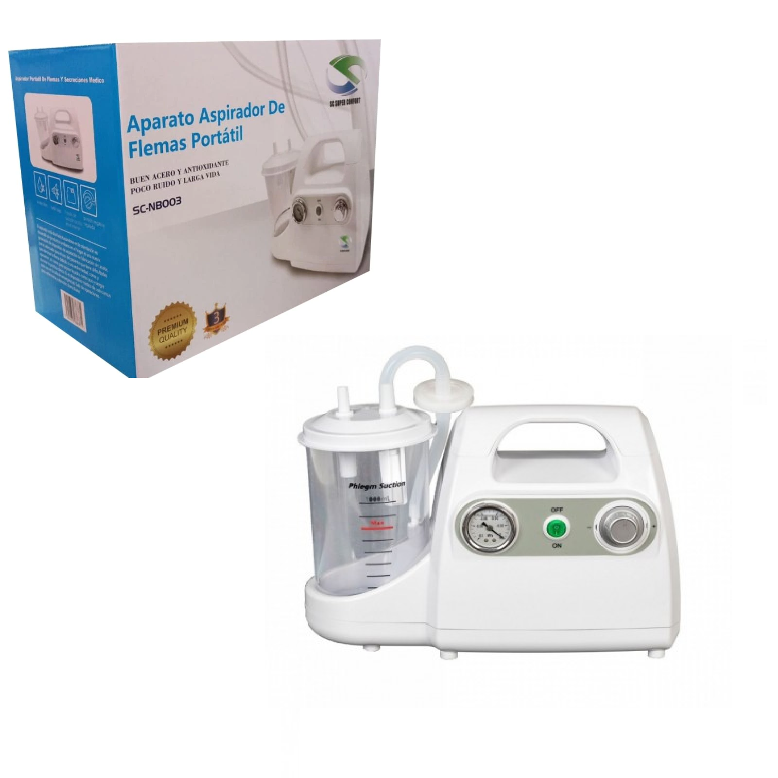 Aspirador De Flemas Secreciones Portatil - Adulto  Super confort