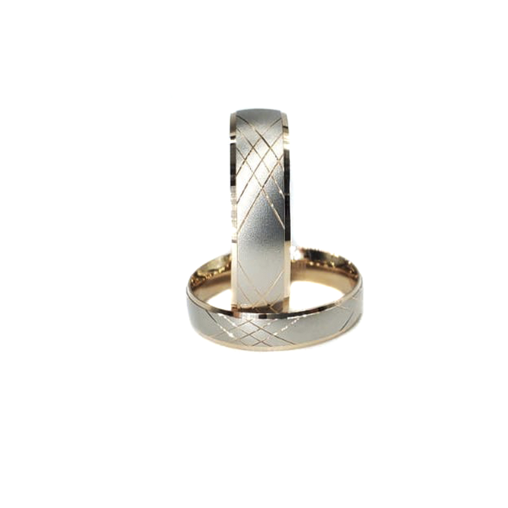 Argollas De Oro Rosa Y Oro Blanco, Terminado Laser 14k