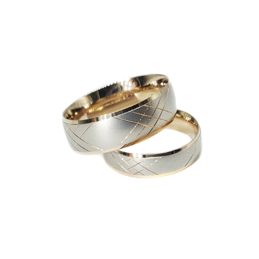 Argollas De Oro Rosa Y Oro Blanco, Terminado Laser 14k