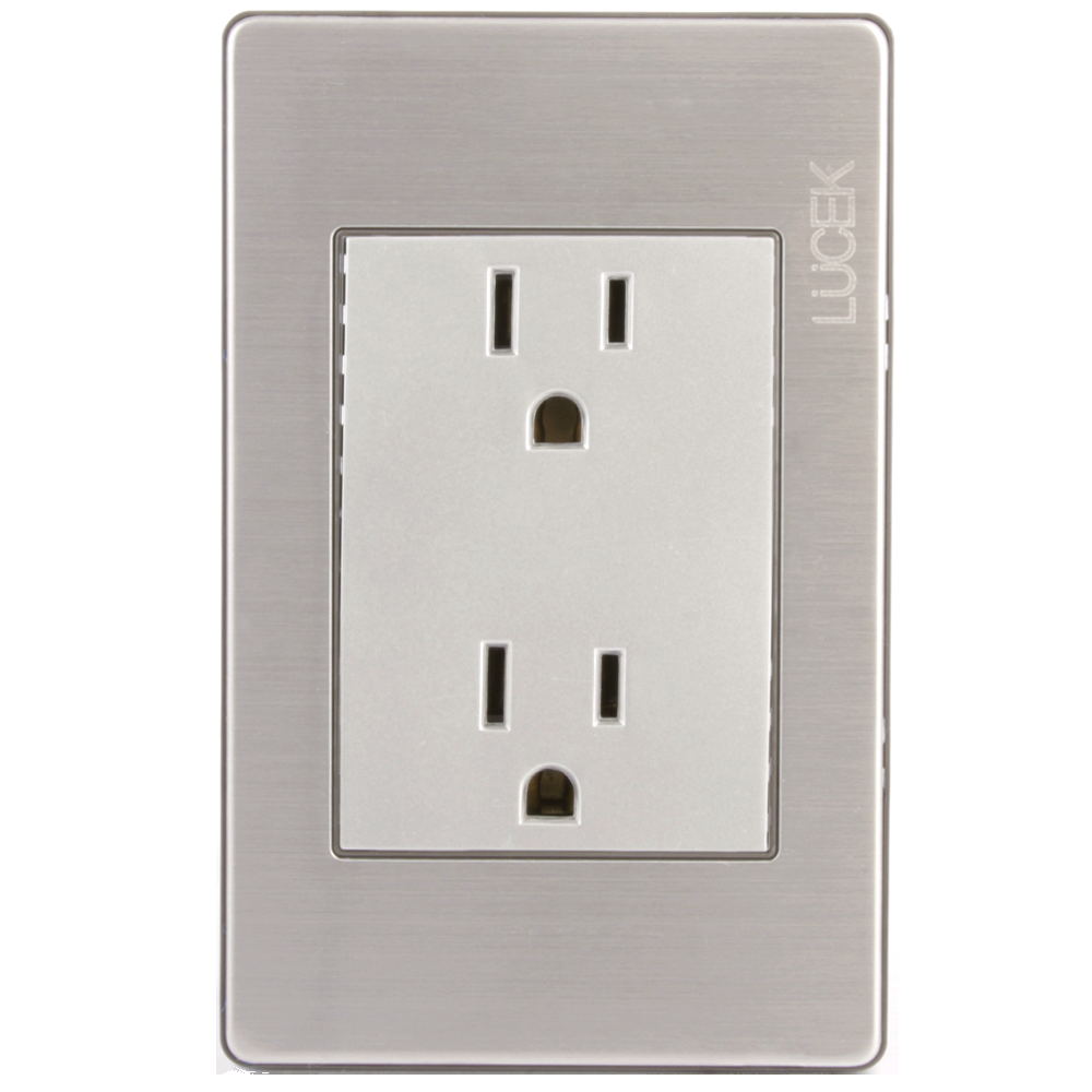 BP06 PLACA METALICA CON CONTACTO DUPLEX. LUCEK