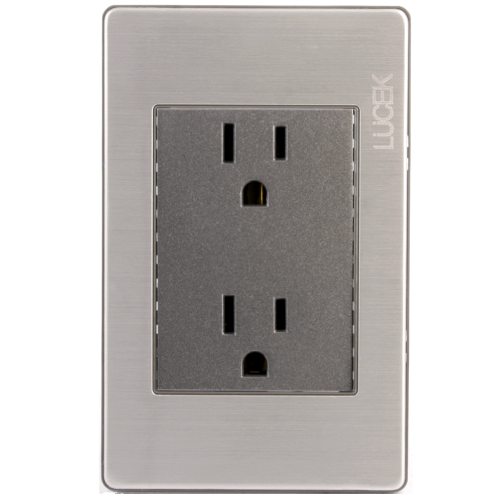 BP06 PLACA METALICA CON CONTACTO DUPLEX. LUCEK