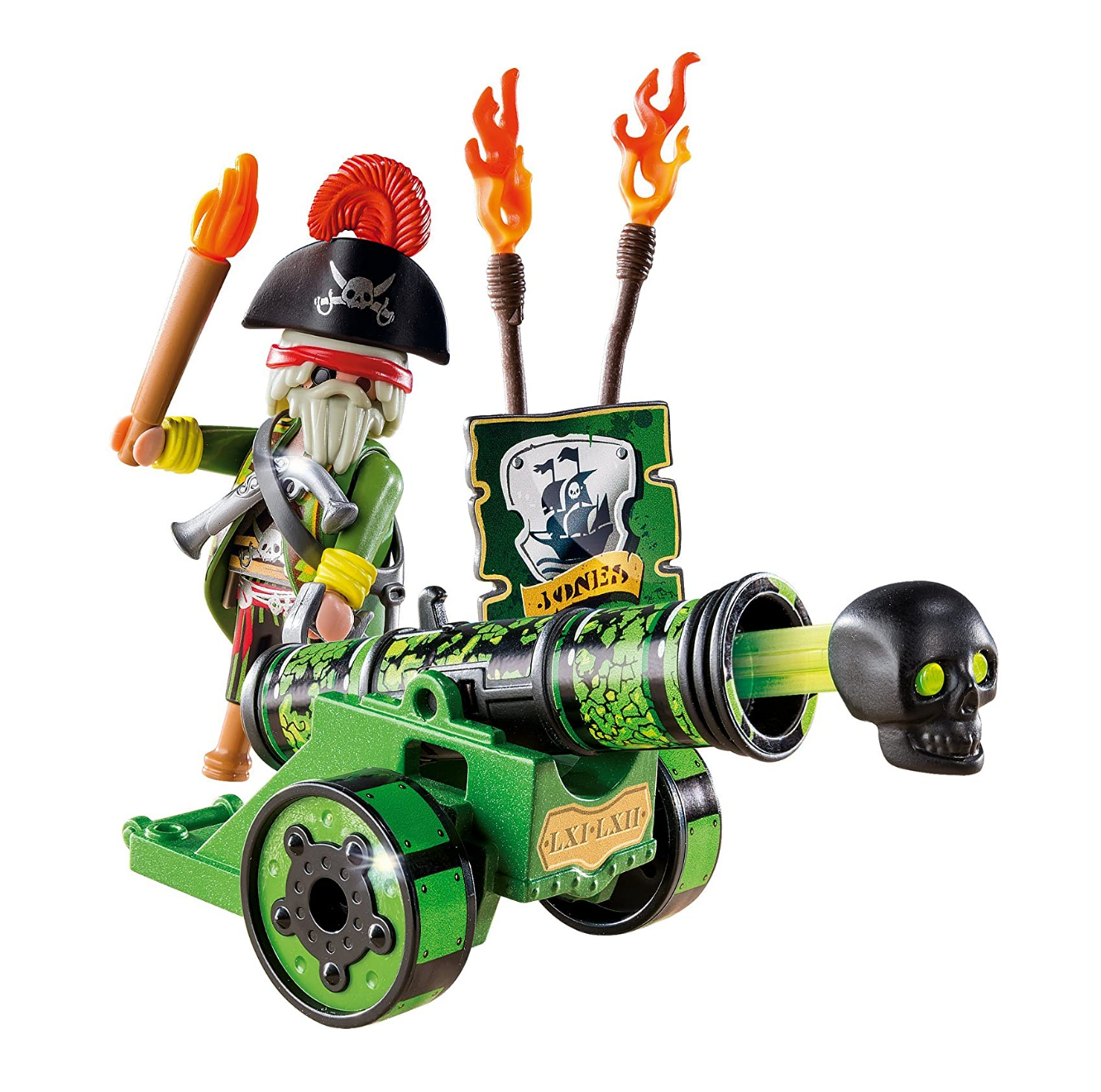 Playmobil 6162 Pirata Con Cañón Verde TB !!
