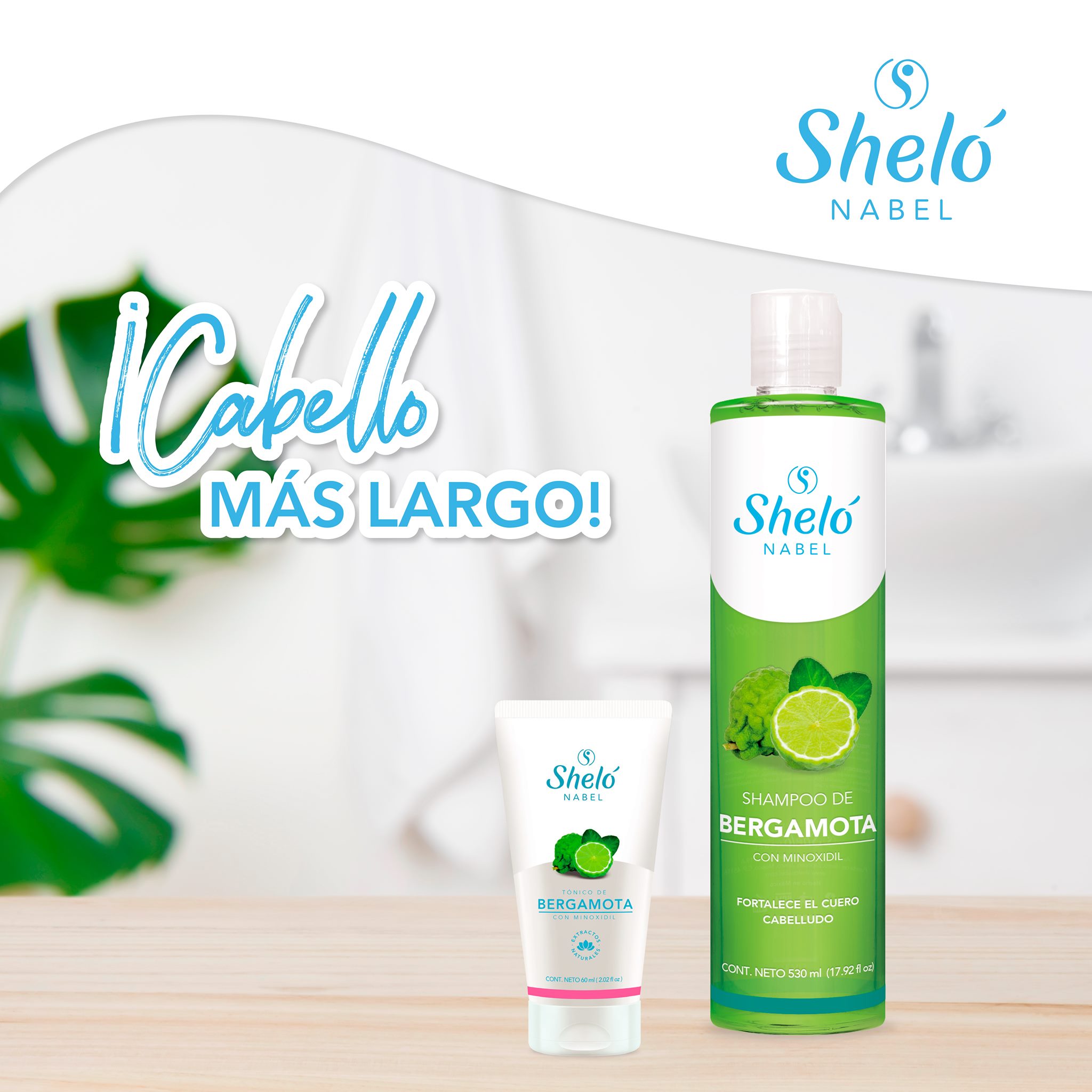 Shampoo Bergamota Con Minoxidil Sheló Crecimiento y Fortalecimiento