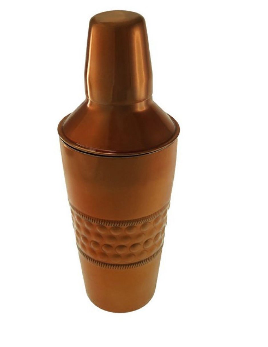 Set de coctelería con shaker en color cobre 