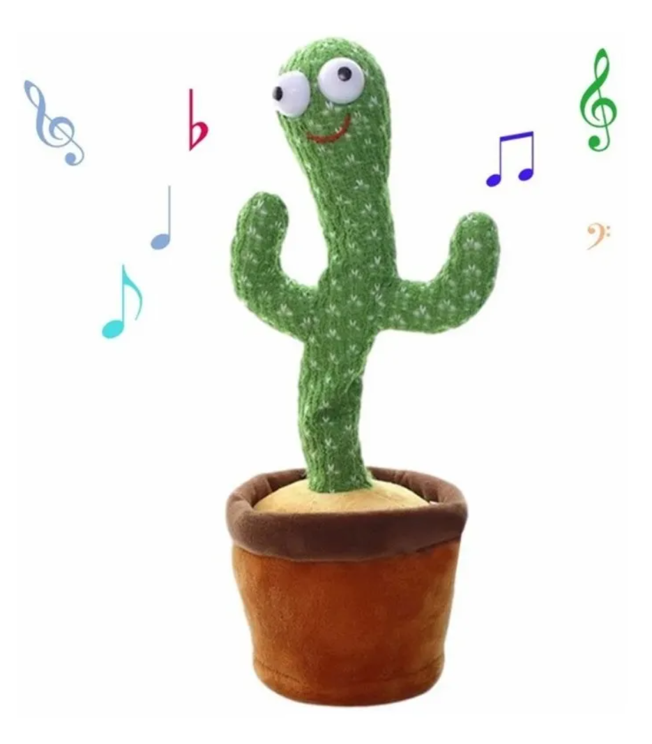 Cactus Bailarín Recargable 120 Canciones + Graba + Canta + Baila con Luces Colores