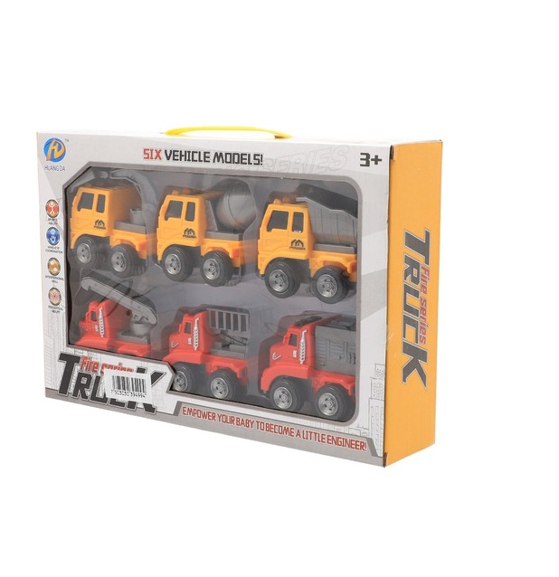 Set Carritos De Friccion 6 Carros Construccion Juguetes