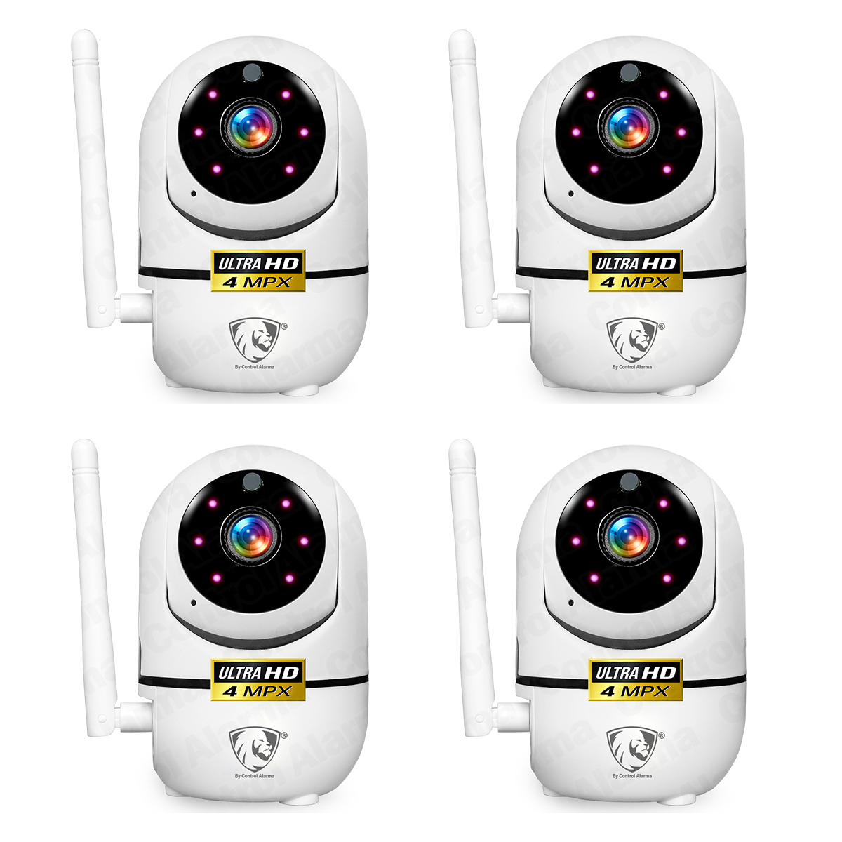 4 Camaras Seguridad Wifi Ip Ultra Hd 4 MPX Visión Nocturna Nube Vigilancia