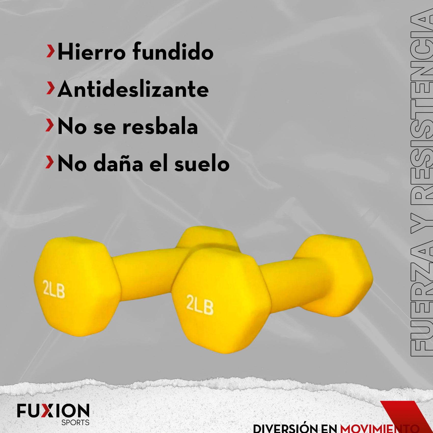 Par De Mancuernas Hexagonales Neopreno 2 Lb 0.9 Kg Amarillo set 2 2lb