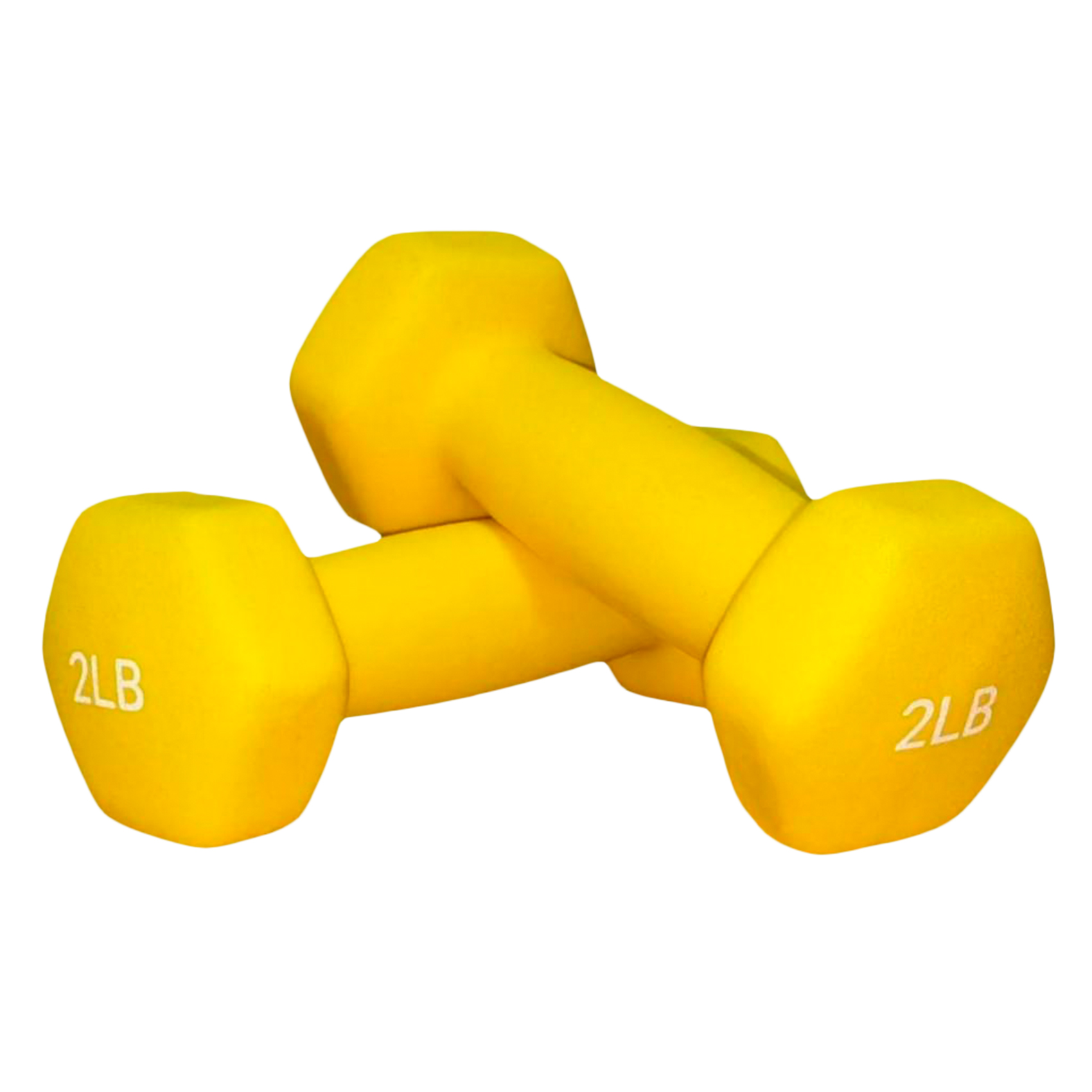Par De Mancuernas Hexagonales Neopreno 2 Lb 0.9 Kg Amarillo set 2 2lb