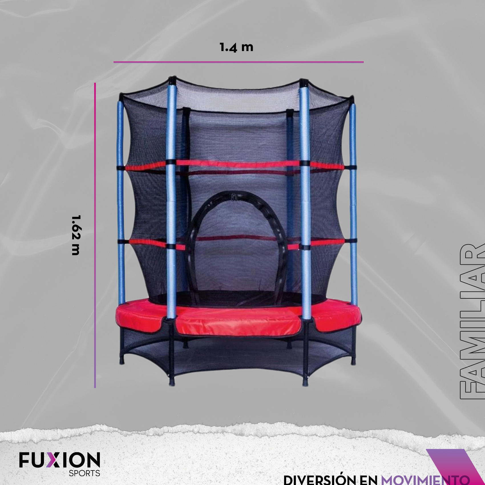 Trampolín Brincolín 55 pulgadas Fuxion Sports, 30 Cuerdas Rojo unitalla