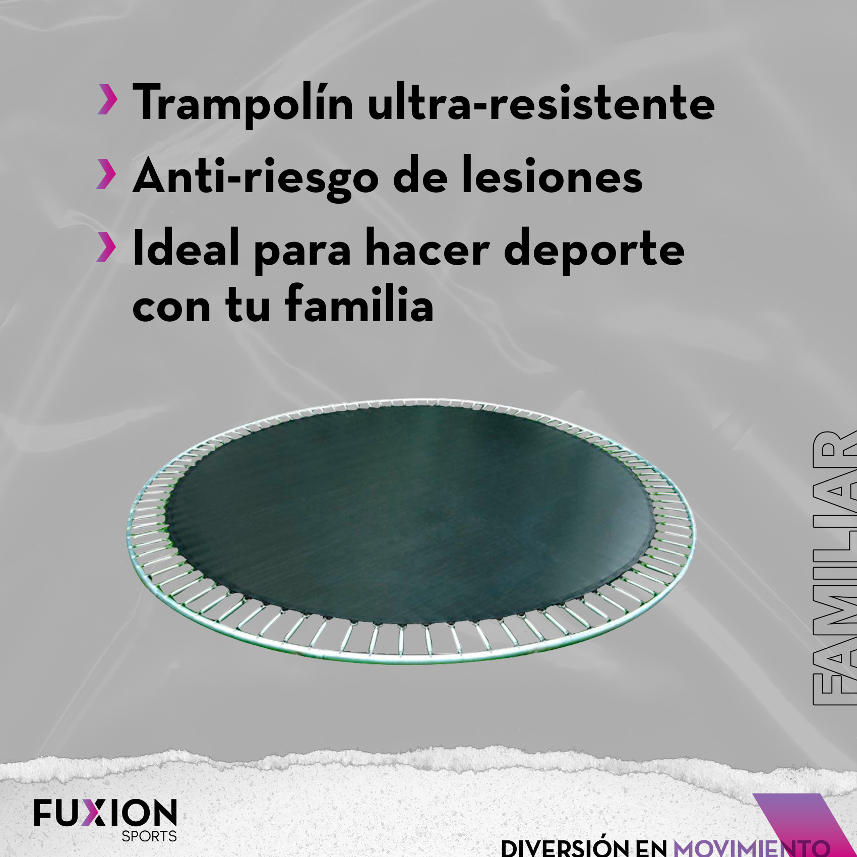 Trampolín Brincolín 14 Pies Fuxion Sports, Familiar, Seguro Azul unitalla