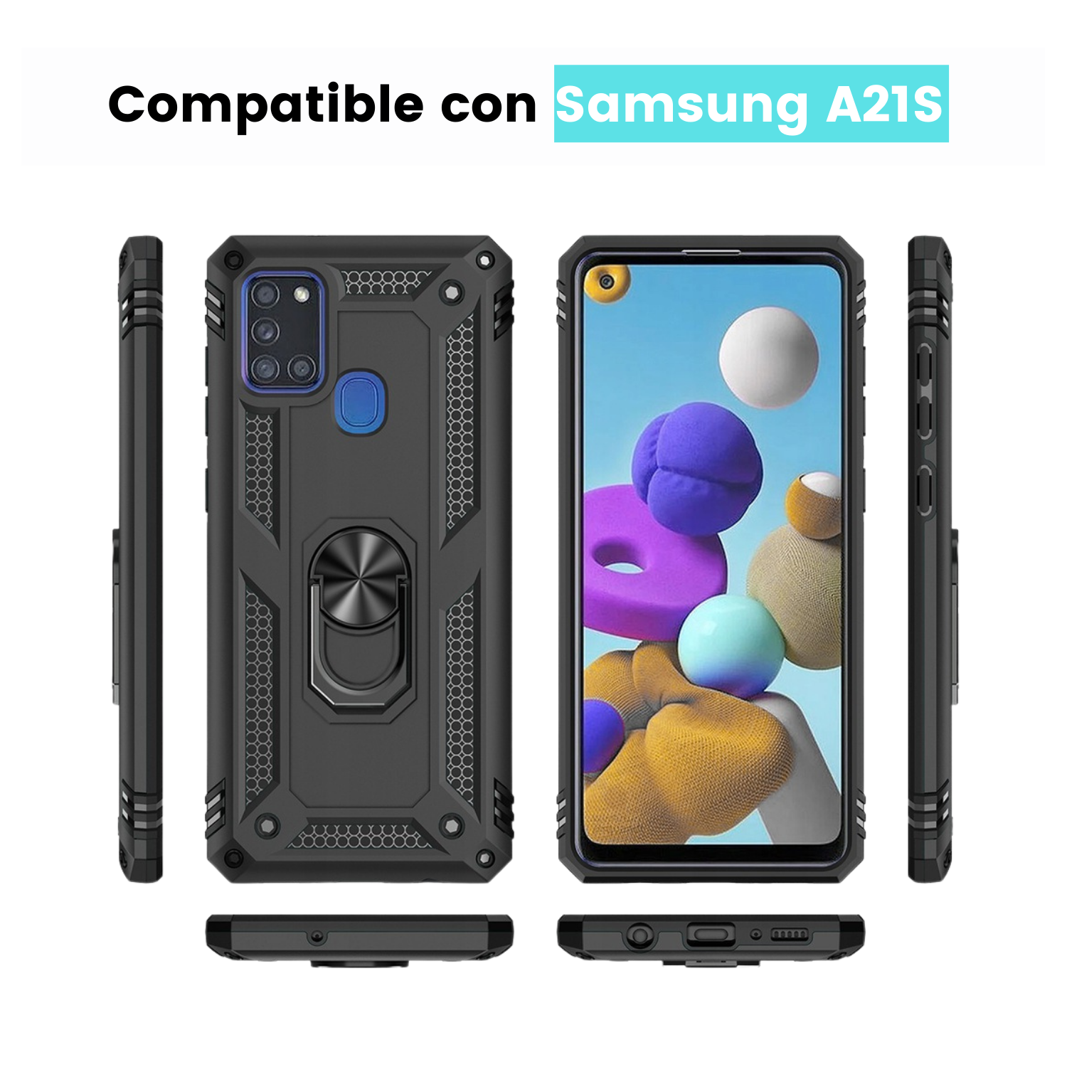 Funda Samsung Galaxy A21S Uso Rudo Contra Golpes