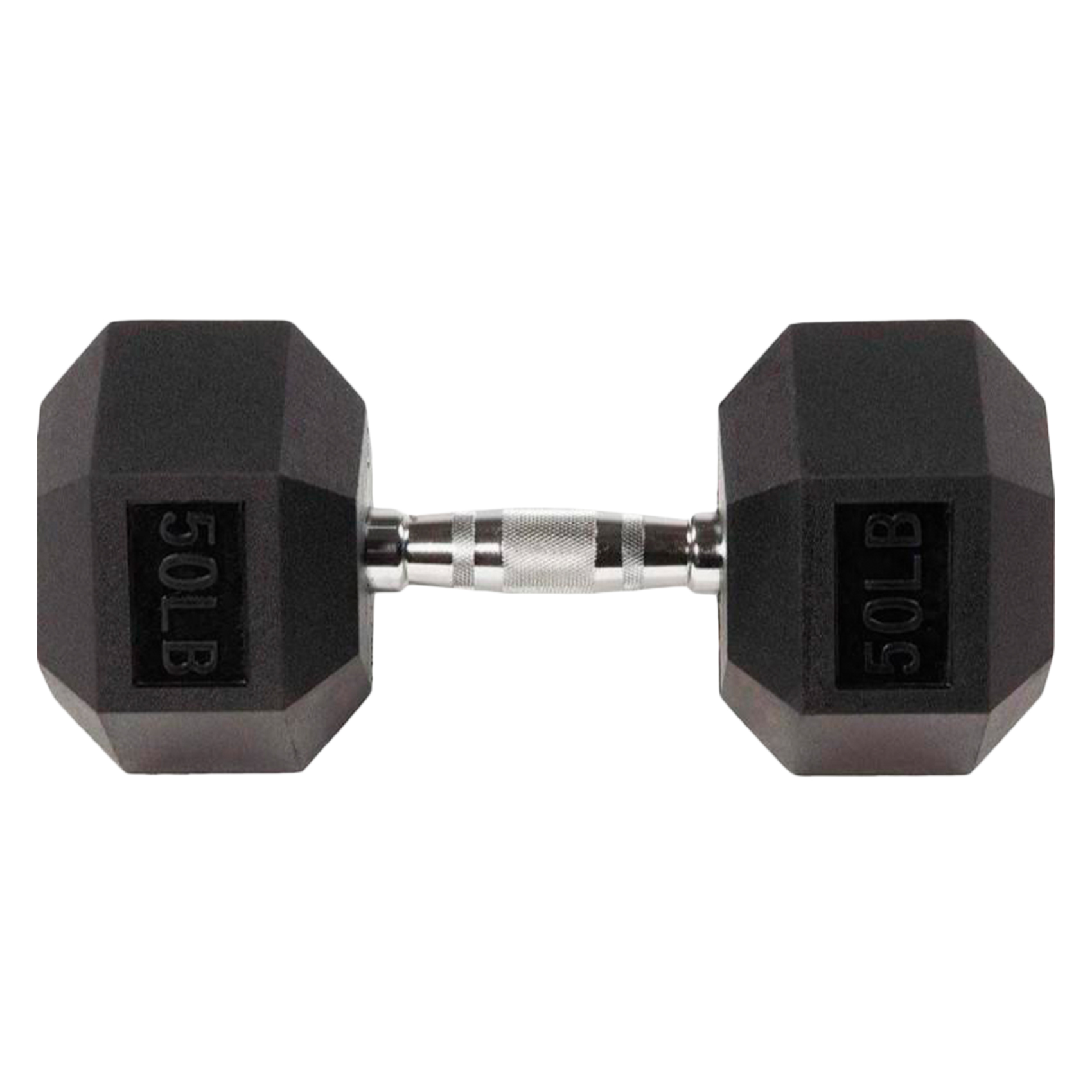 Mancuerna Hexagonal Fuxion Sports, Neopreno, 50 lbs. / 22.6 kg. Lbs Negro unitalla