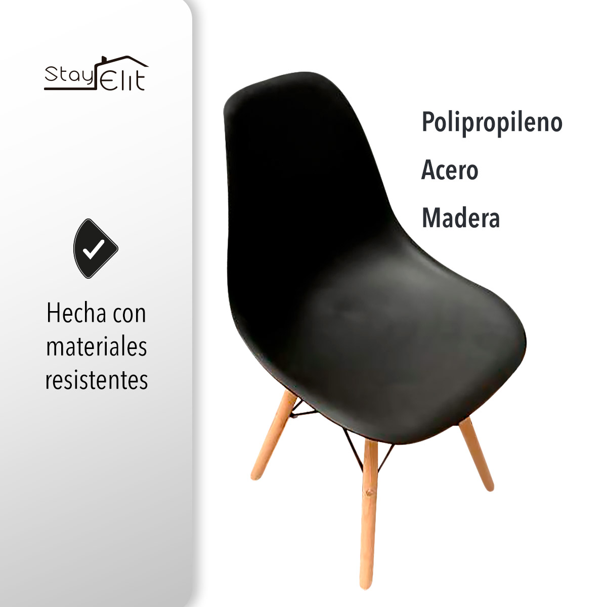 Set de 4 Sillas Tipo Eames Minimalistas Colores Hogar Oficina NG