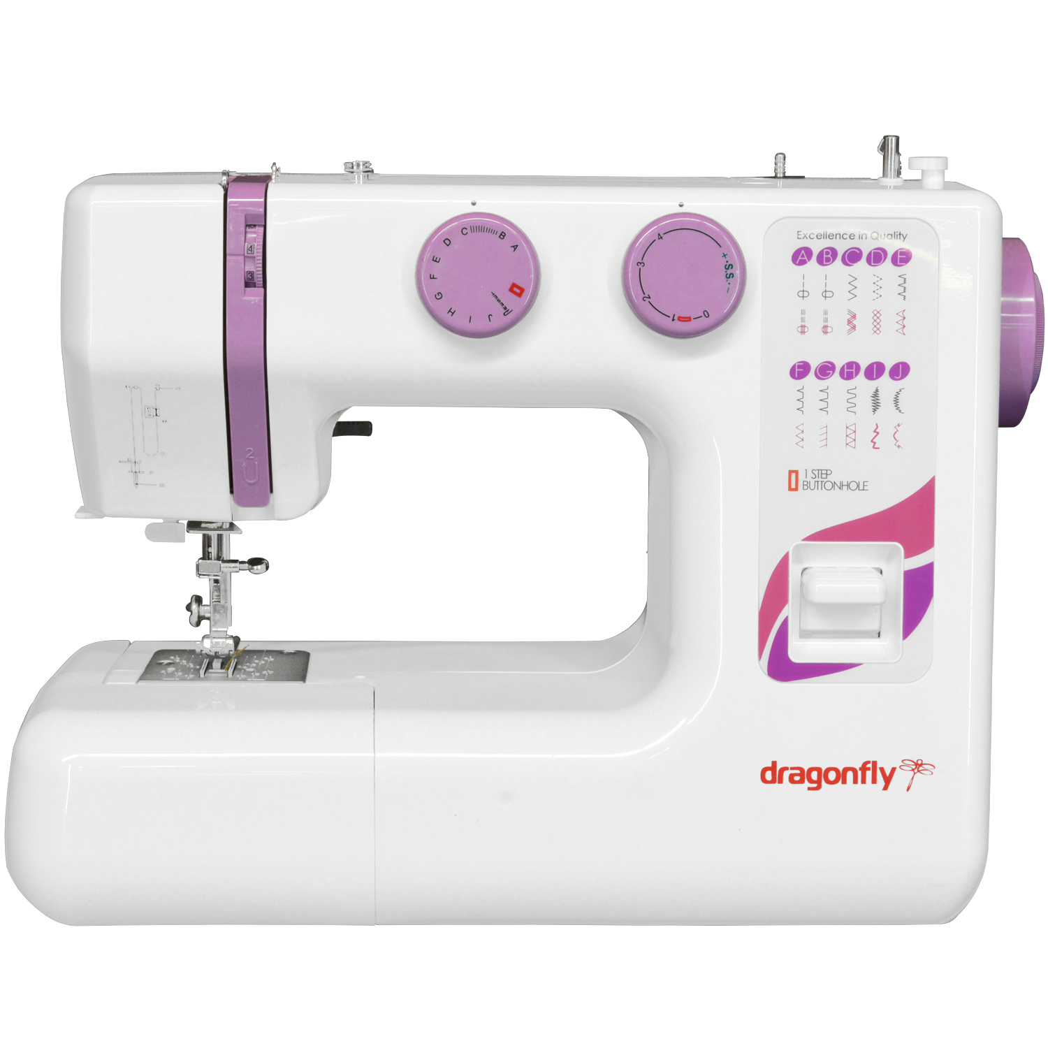 Maquina Coser Mecanica 20 Puntadas Dragonfly Logitud de Puntada Ajustable Luz Led