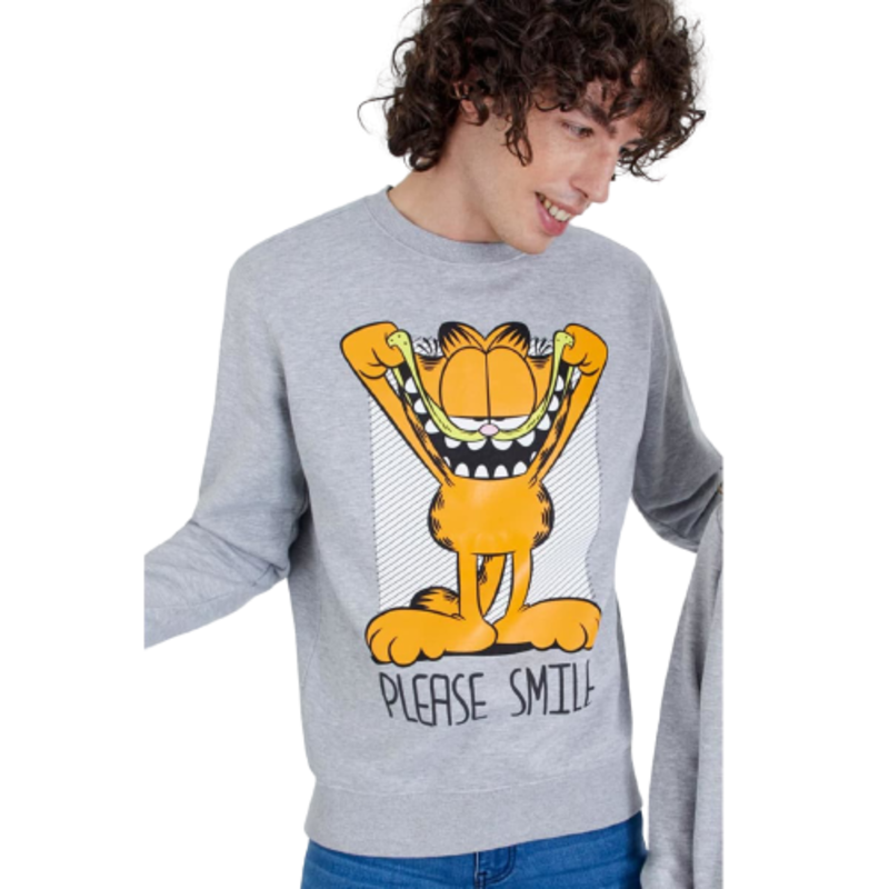 Sudadera para hombre, color gris, de Garfield, ligera y práctica, mod. 1009832