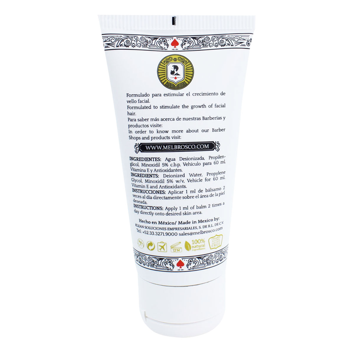 MEL BROS CO. - Moustache and Beard, Growing Balm - Bálsamo para Crecimiento de Barba y Bigote TD 2 oz (Crema)