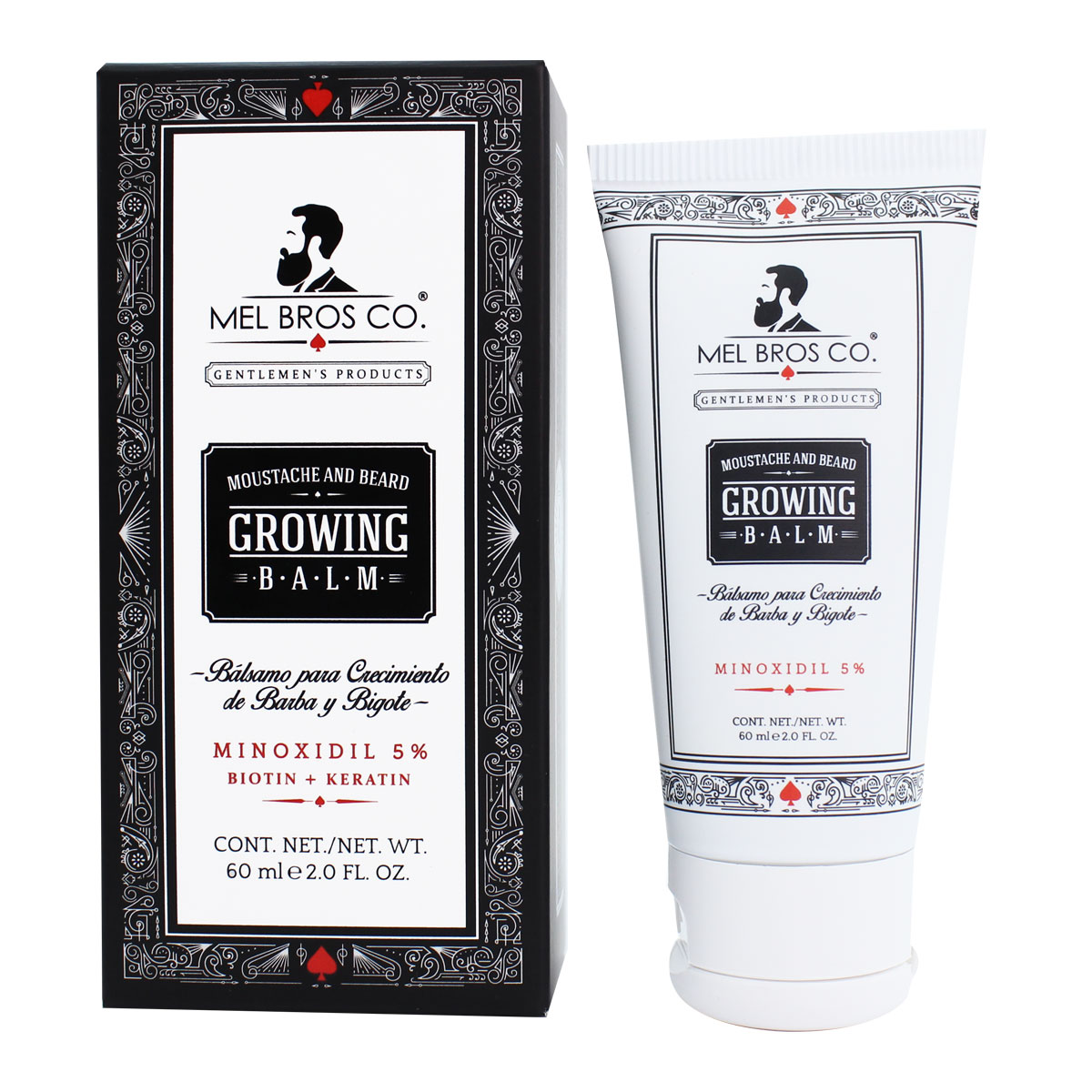 MEL BROS CO. - Moustache and Beard, Growing Balm - Bálsamo para Crecimiento de Barba y Bigote TD 2 oz (Crema)
