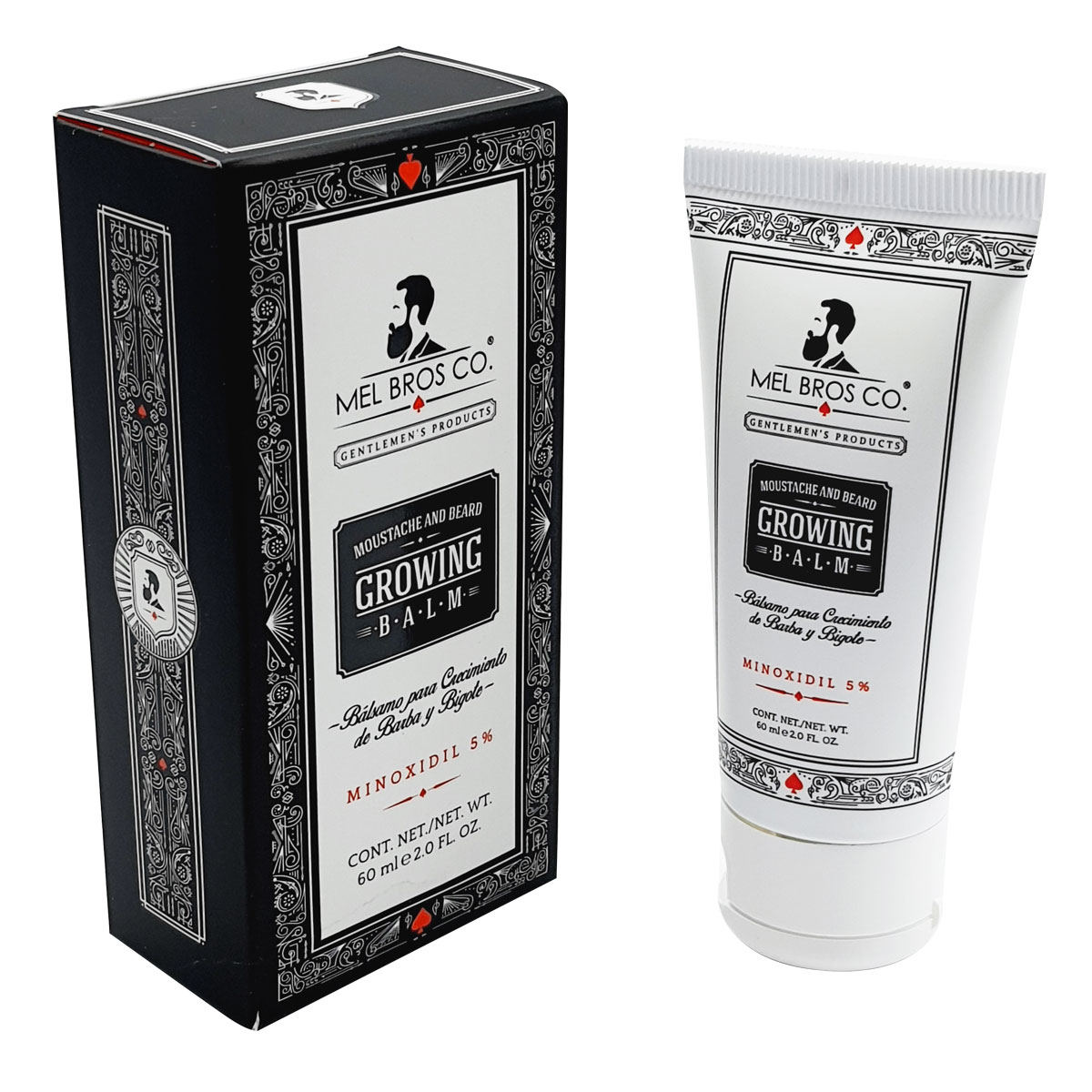 MEL BROS CO. - Moustache and Beard, Growing Balm - Bálsamo para Crecimiento de Barba y Bigote TD 2 oz (Crema)