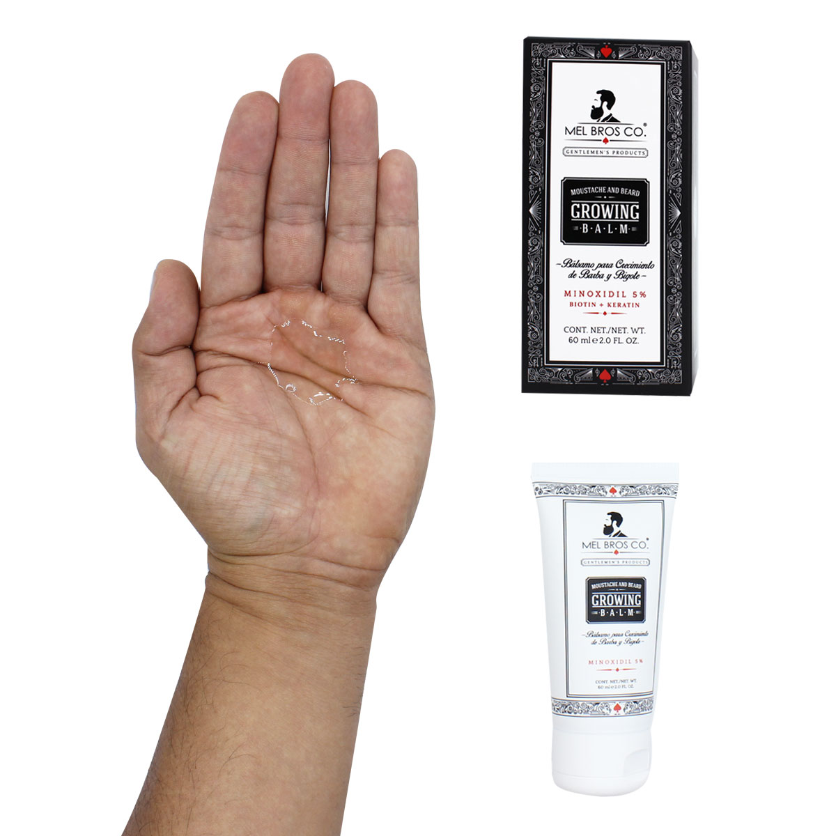 MEL BROS CO. - Moustache and Beard, Growing Balm - Bálsamo para Crecimiento de Barba y Bigote TD 2 oz (Crema)