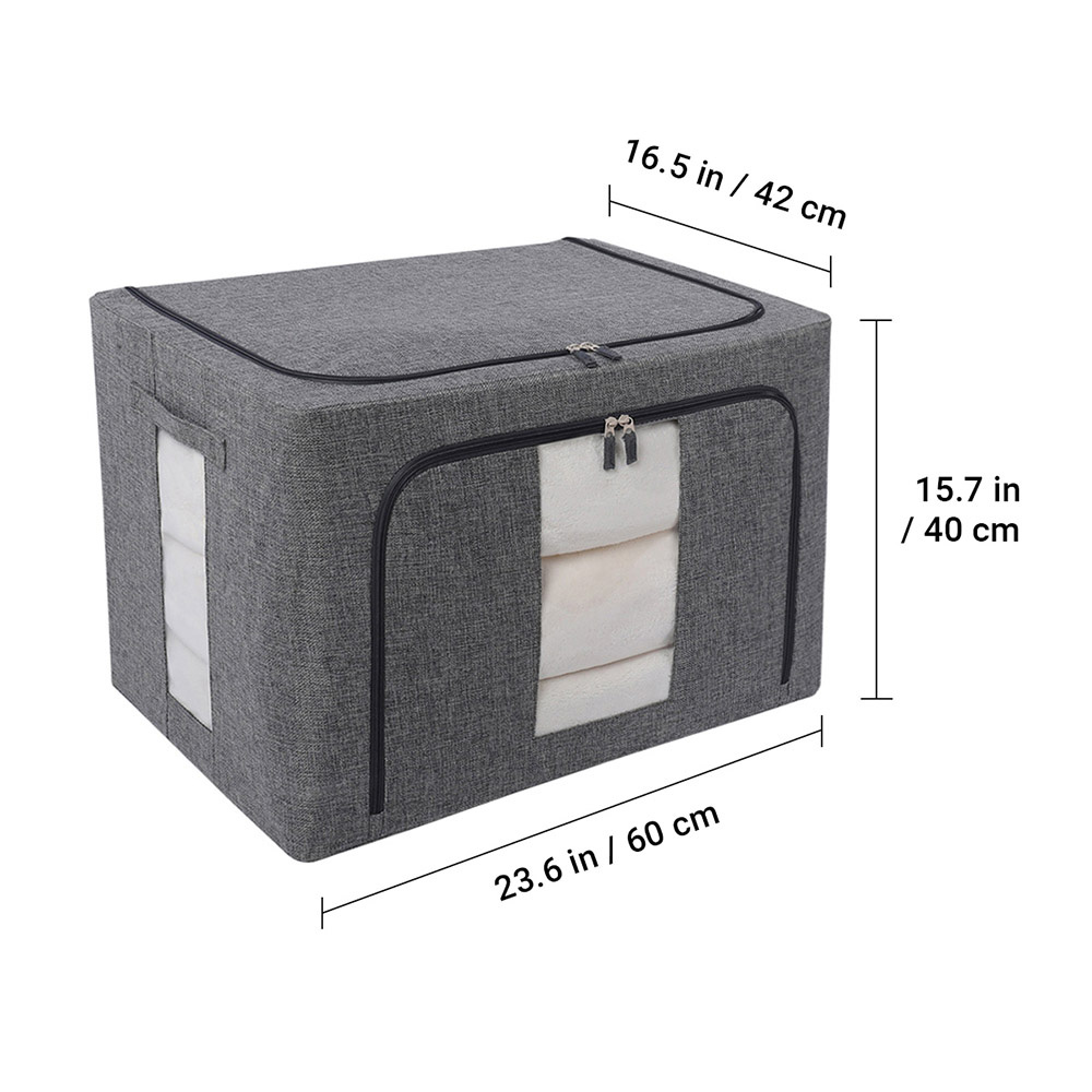 Caja Flexible de Almacenamiento Para Blancos , Set 2 piezas, Color Gris