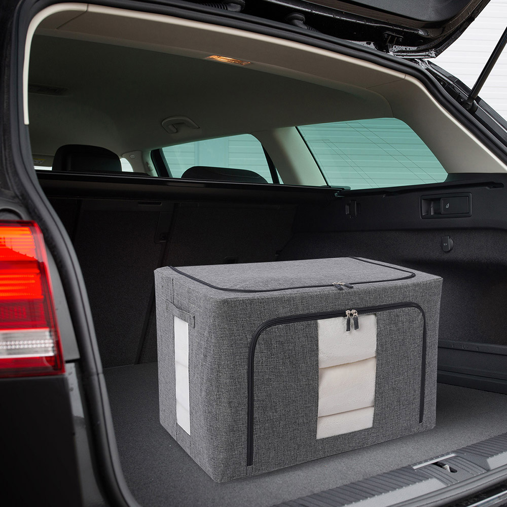 Caja Flexible de Almacenamiento Para Blancos , Set 2 piezas, Color Gris