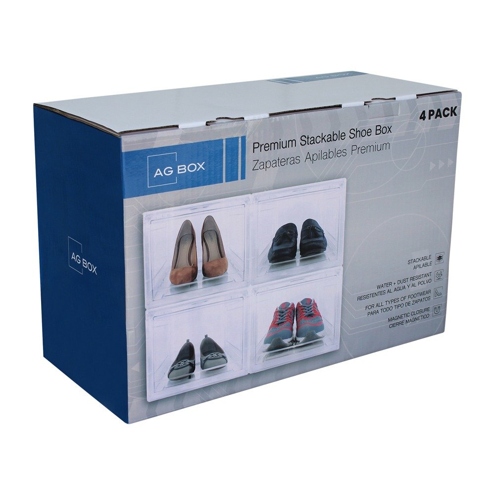 Rayen, Cajas Apilables para Zapatos, Pack de 2 unidades, Cierre con Velcro,  Gama Premium, Dimensiones: 23 x 34 x 16 cm