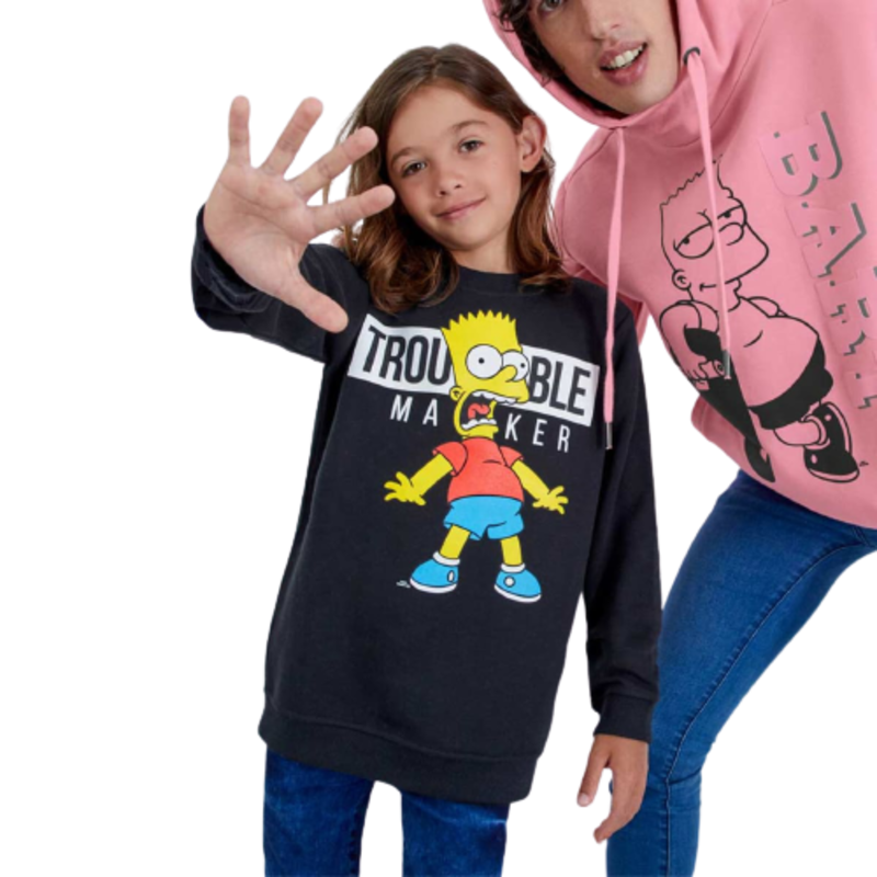 Sudadera para niño, color negra, de Bart Simpson, mod. 1009887
