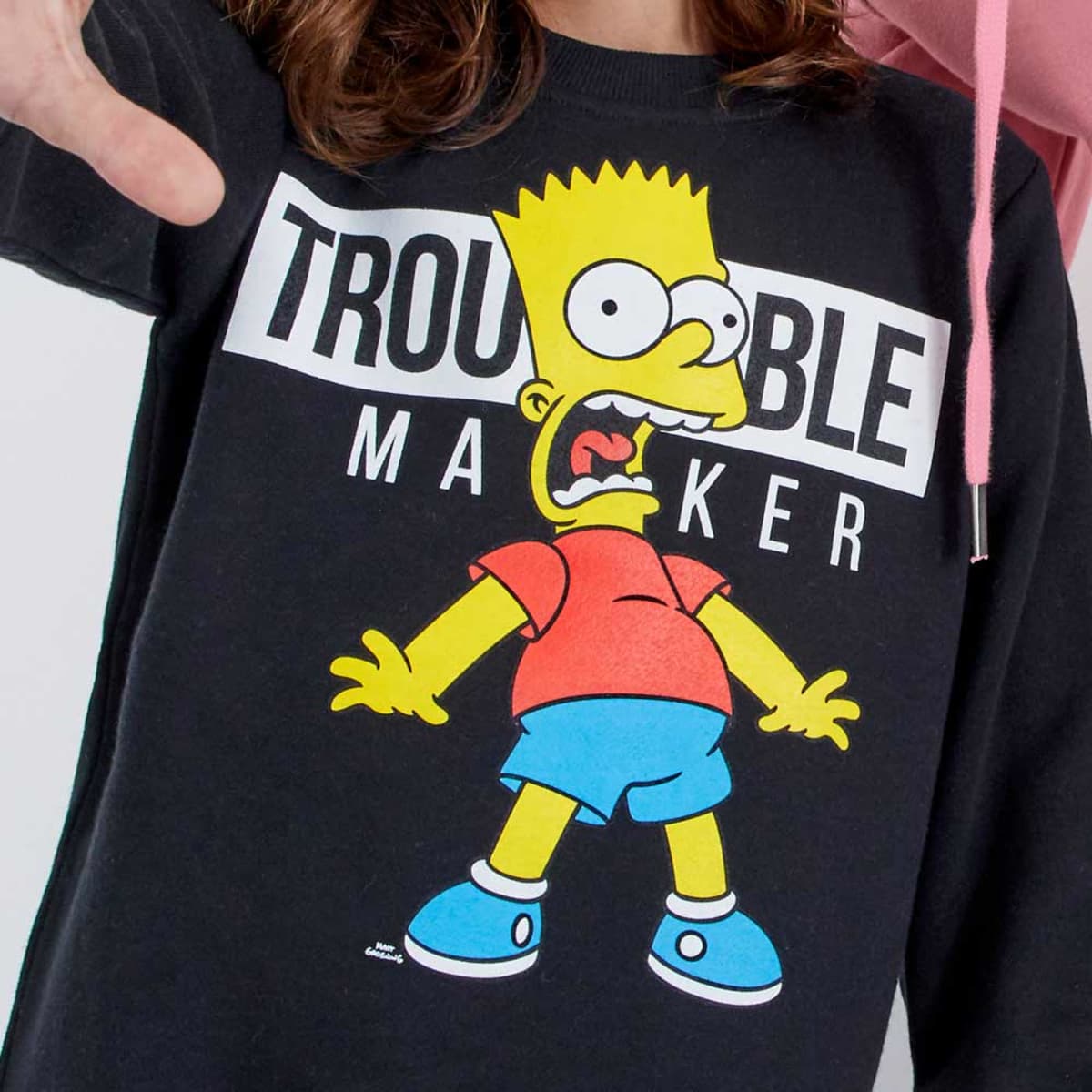 Sudadera para niño, color negra, de Bart Simpson, mod. 1009887
