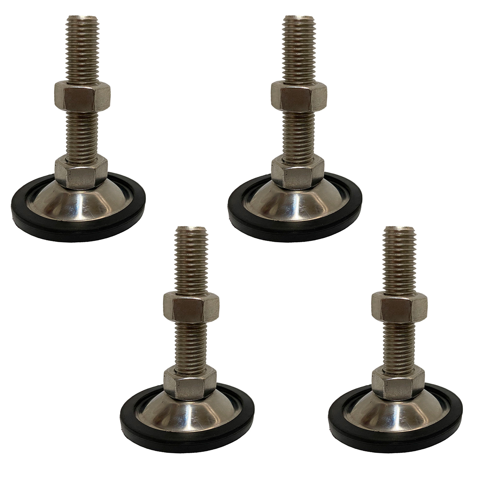 Pata Niveladora Antiderrapante P/200kg De 1/2 X 3 Inoxidable (4pzas)