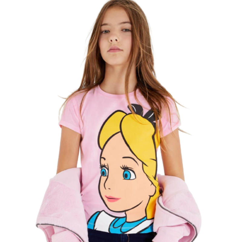 Playera para niña, de Disney, color rosa, con Alicia, la del País de las Maravillas, mod. 1010543