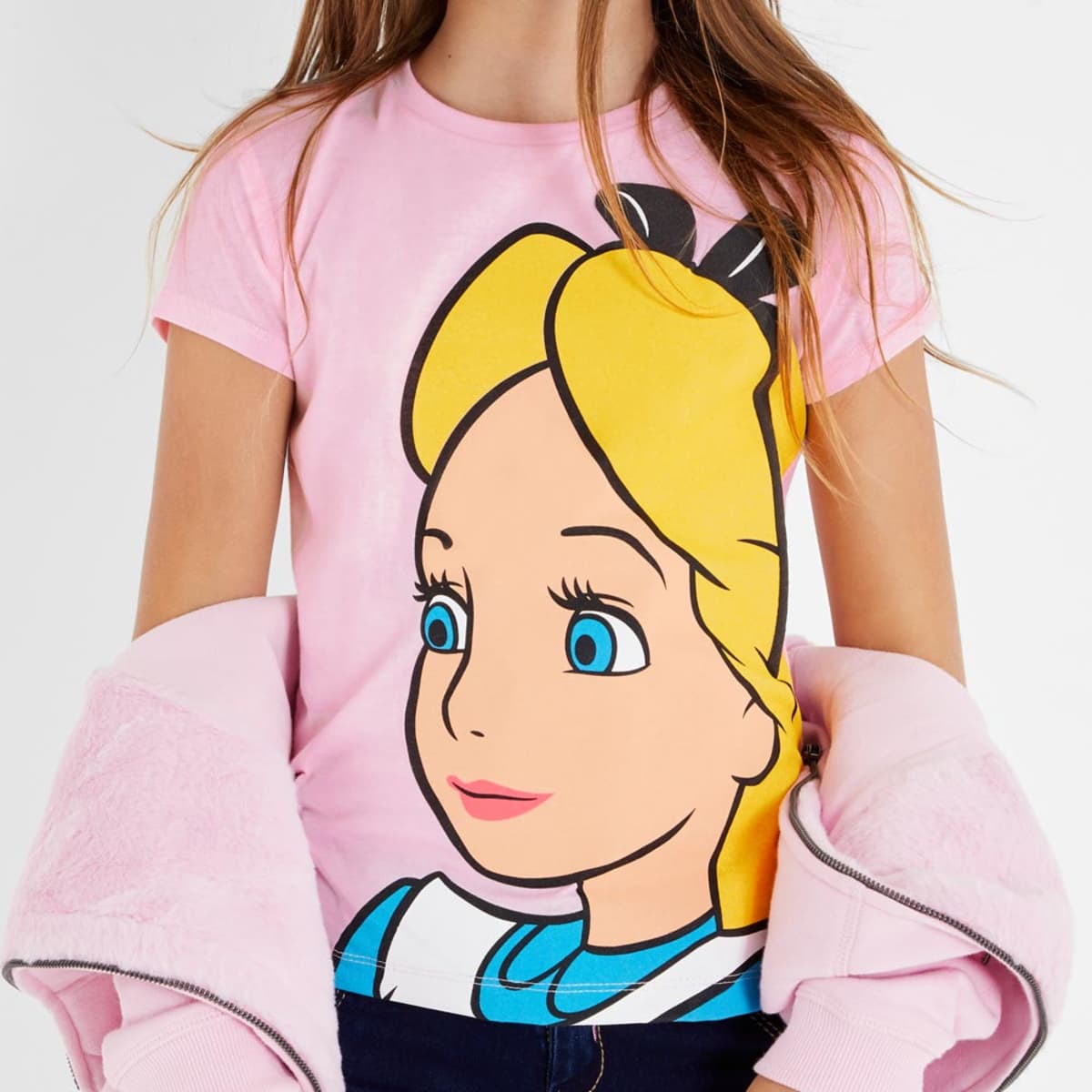 Playera para niña, de Disney, color rosa, con Alicia, la del País de las Maravillas, mod. 1010543
