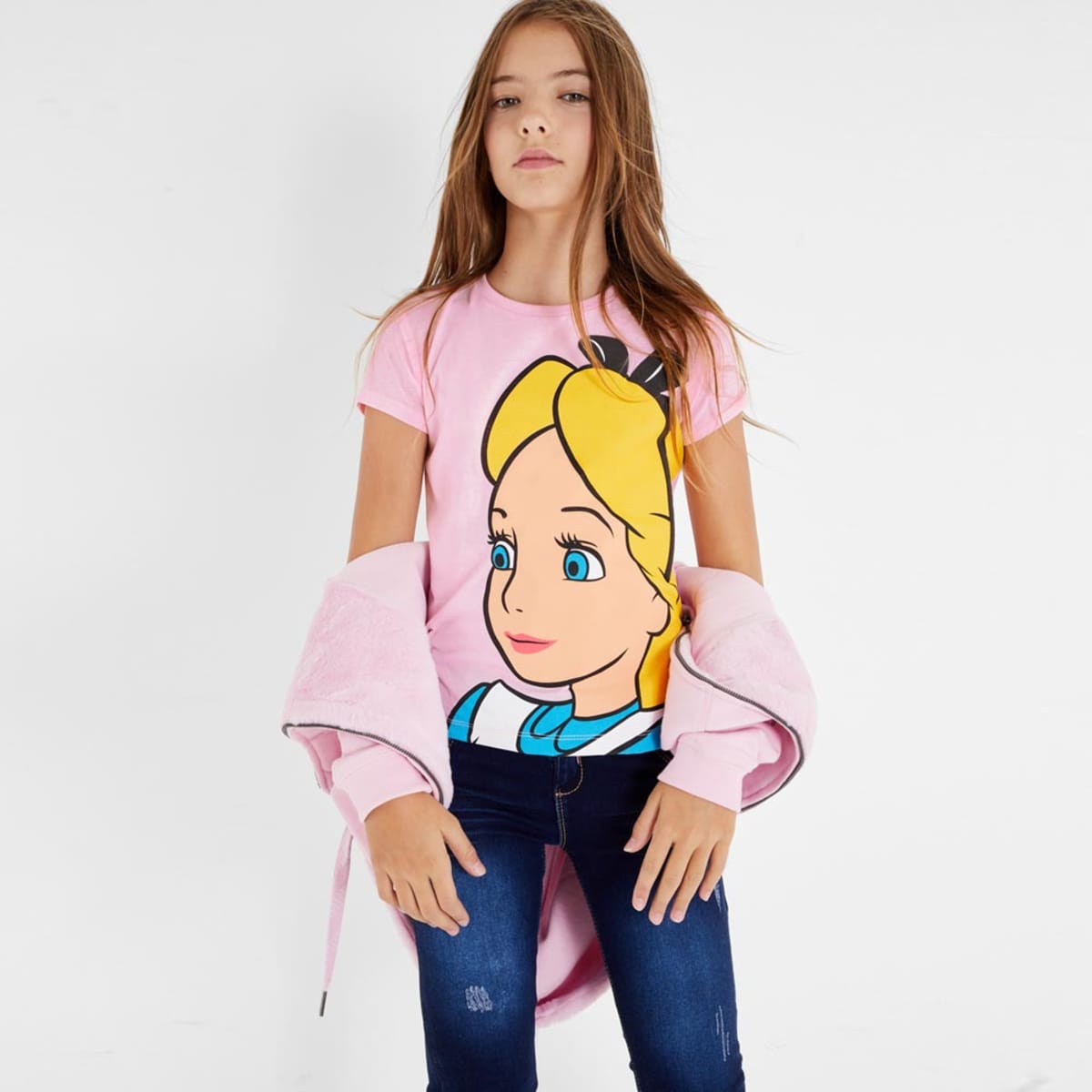 Playera para niña, de Disney, color rosa, con Alicia, la del País de las Maravillas, mod. 1010543