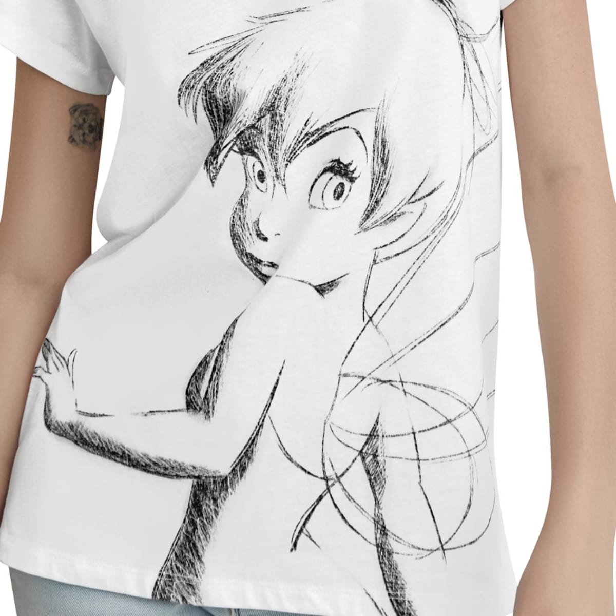 Playera para niña, de Disney, color blanco, con Tinker Bell (Campanita), mod. 1010545