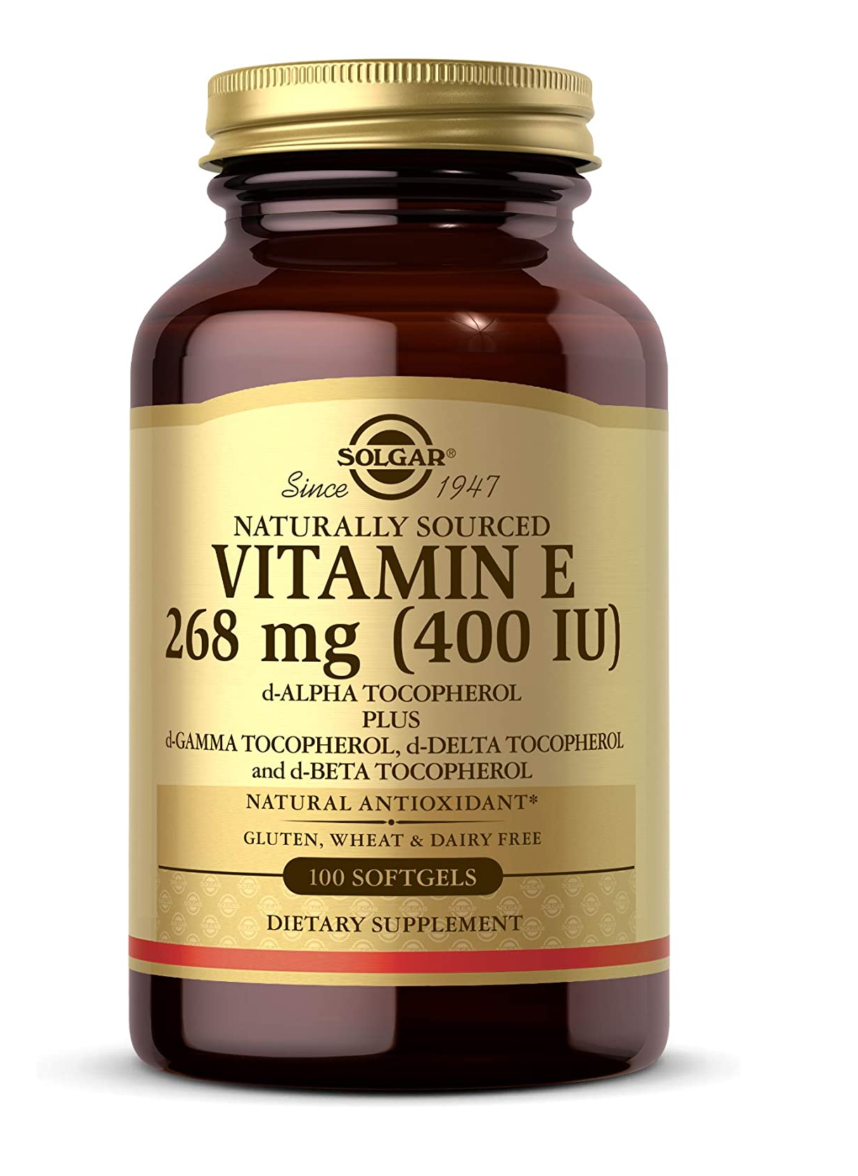 vitamina E 400 IU D-Alfa-tocoferol y tocoferol mixto 100 capsulas 10 Onzas