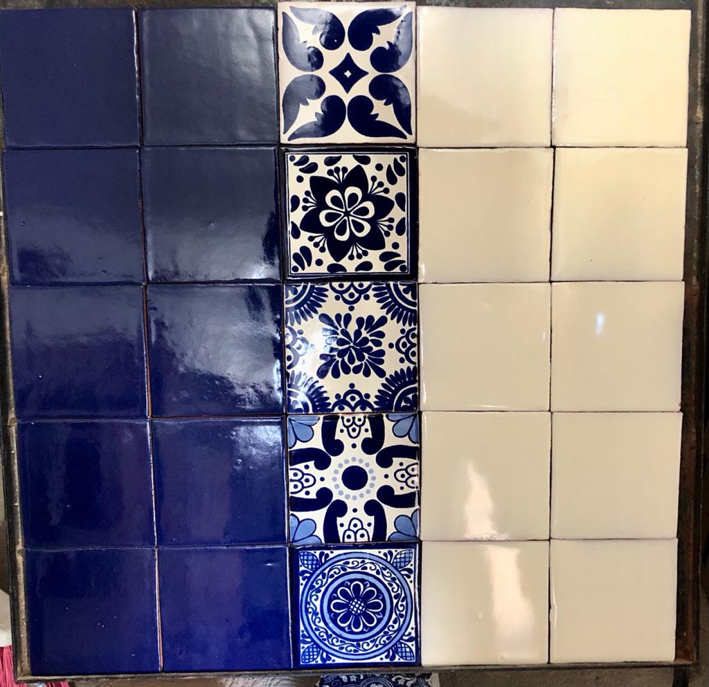 AZULEJOS DECORADO DE TALAVERA VIBRALTA CAJA 90 PZAS 10X10CM DOLORES HIDALGO