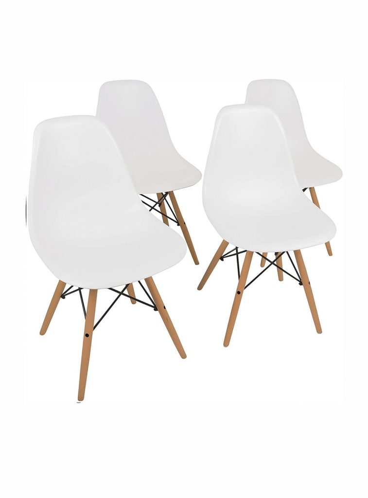 Set 4 sillas de comedor DIB réplica Eames blanco