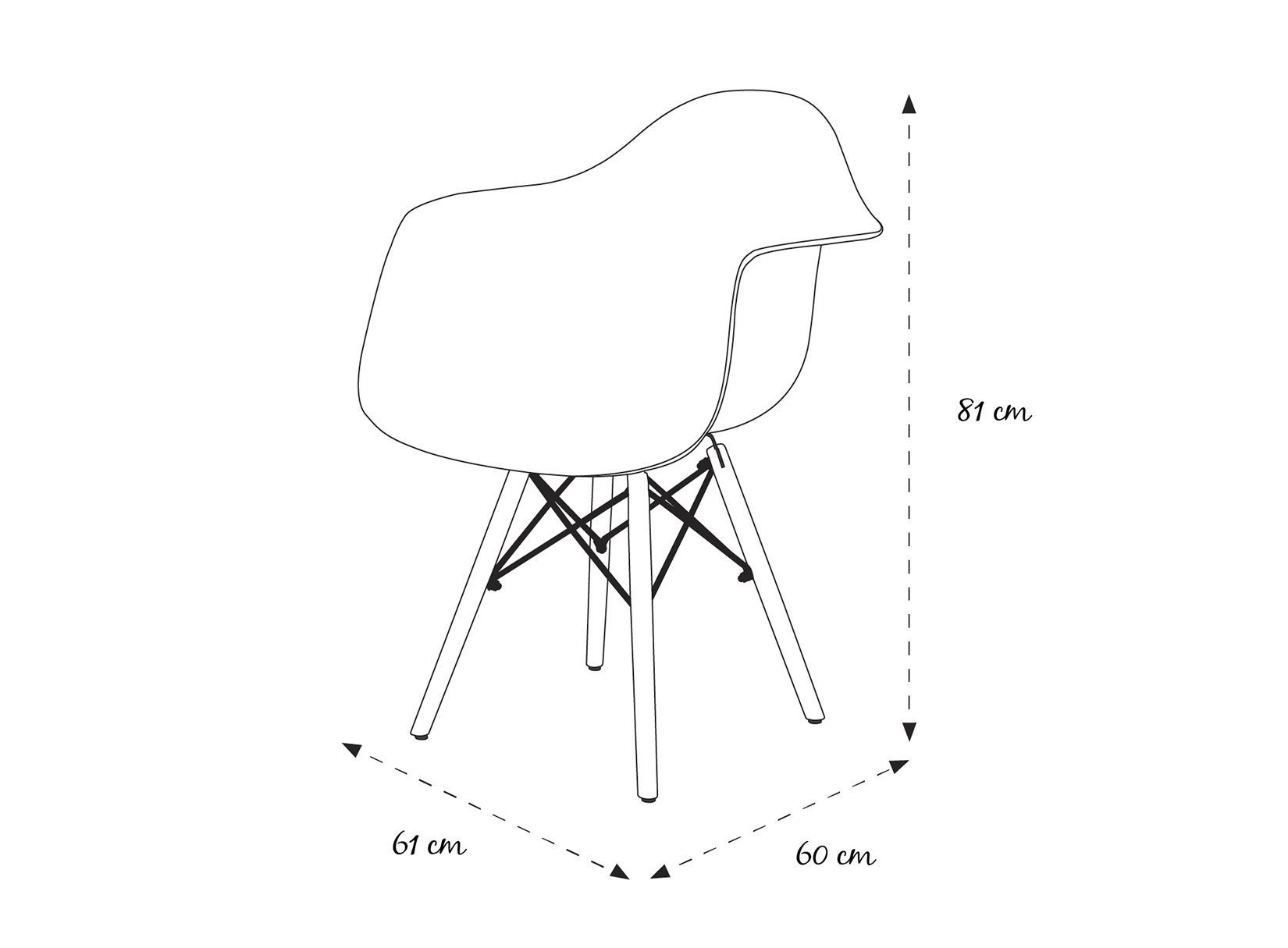 Set 4 sillas de comedor DIB réplica Eames blanco