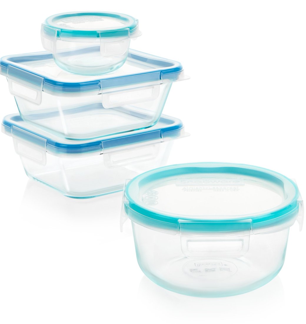 Set de 4 contenedores de vidrio Total Solution Glass Snapware by Pyrex