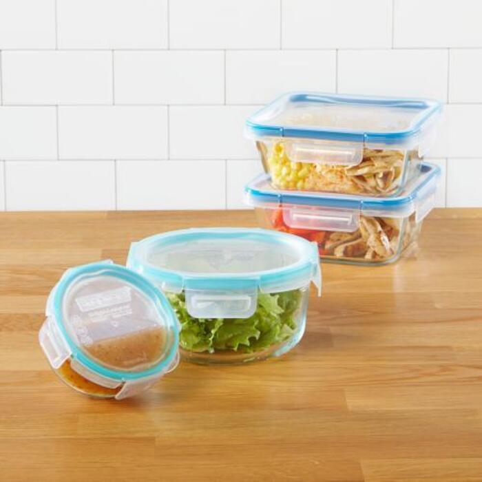 Set de 4 contenedores de vidrio Total Solution Glass Snapware by Pyrex